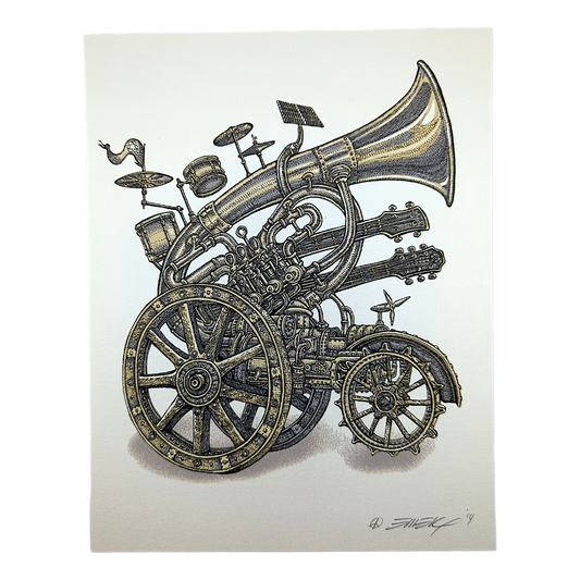 Emek 
Instrument Cannon (Pearl), 2014 
Screen Print on Archival Paper with Straight Cut Edges 
7 x 9 in 

Hand signed, dated + doodled by the artist 