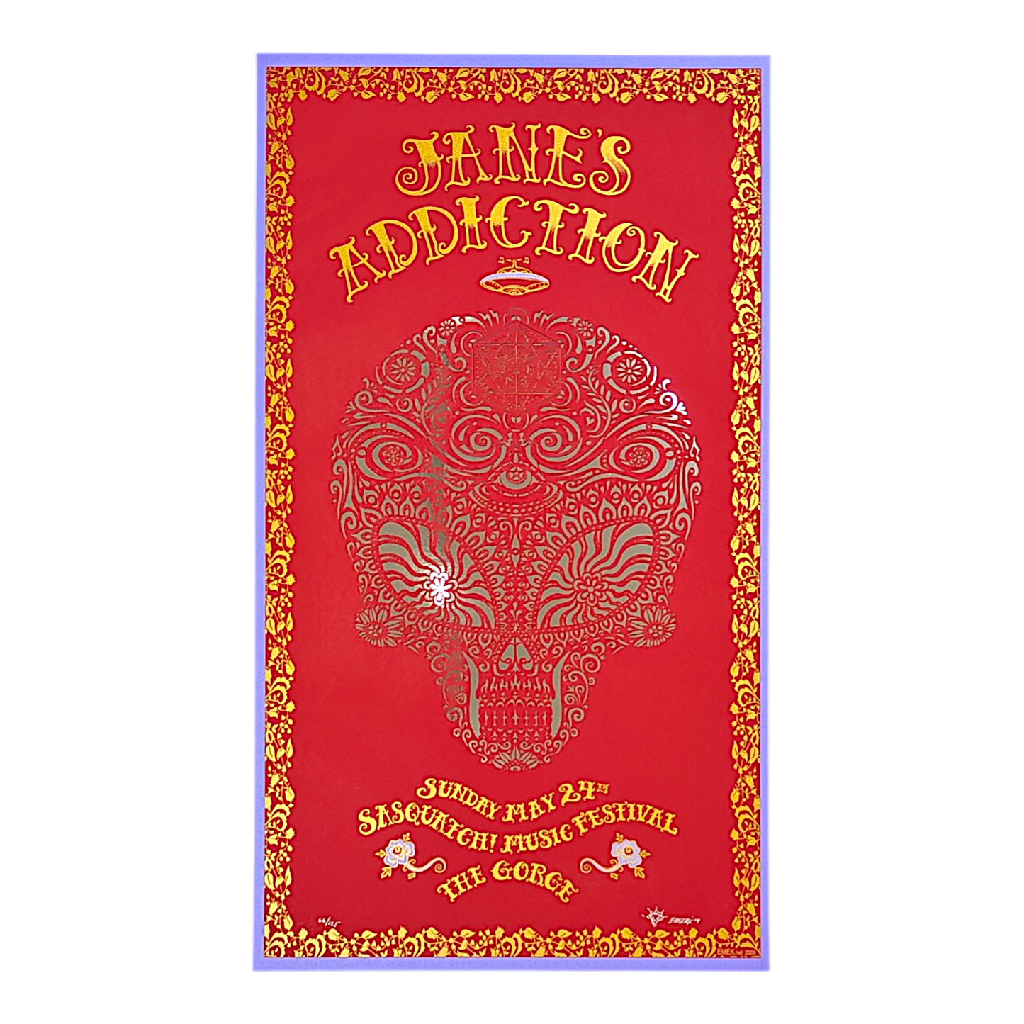 Emek
Jane's Addiction, Gorge 2009
Laser cut screen print over foil paper
13 x 24 in
Edition of 125

Hand signed, numbered, dated + doodled by the artist 