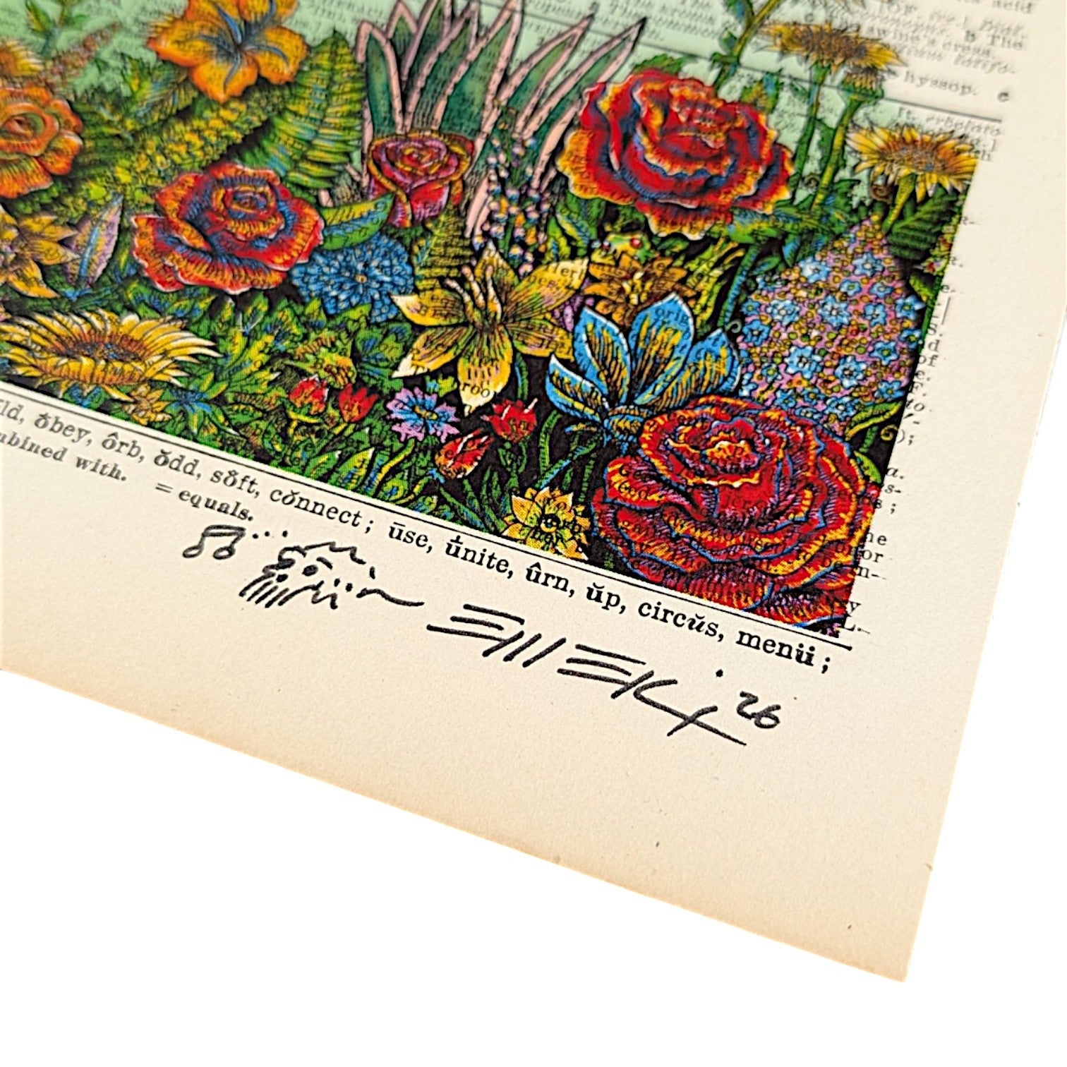 Emek Ladybug, 2026 Print on Vintage Dictionary Page 8.5 x 12 in Edition of 200 Hand signed, numbered + hand embellished by the artist