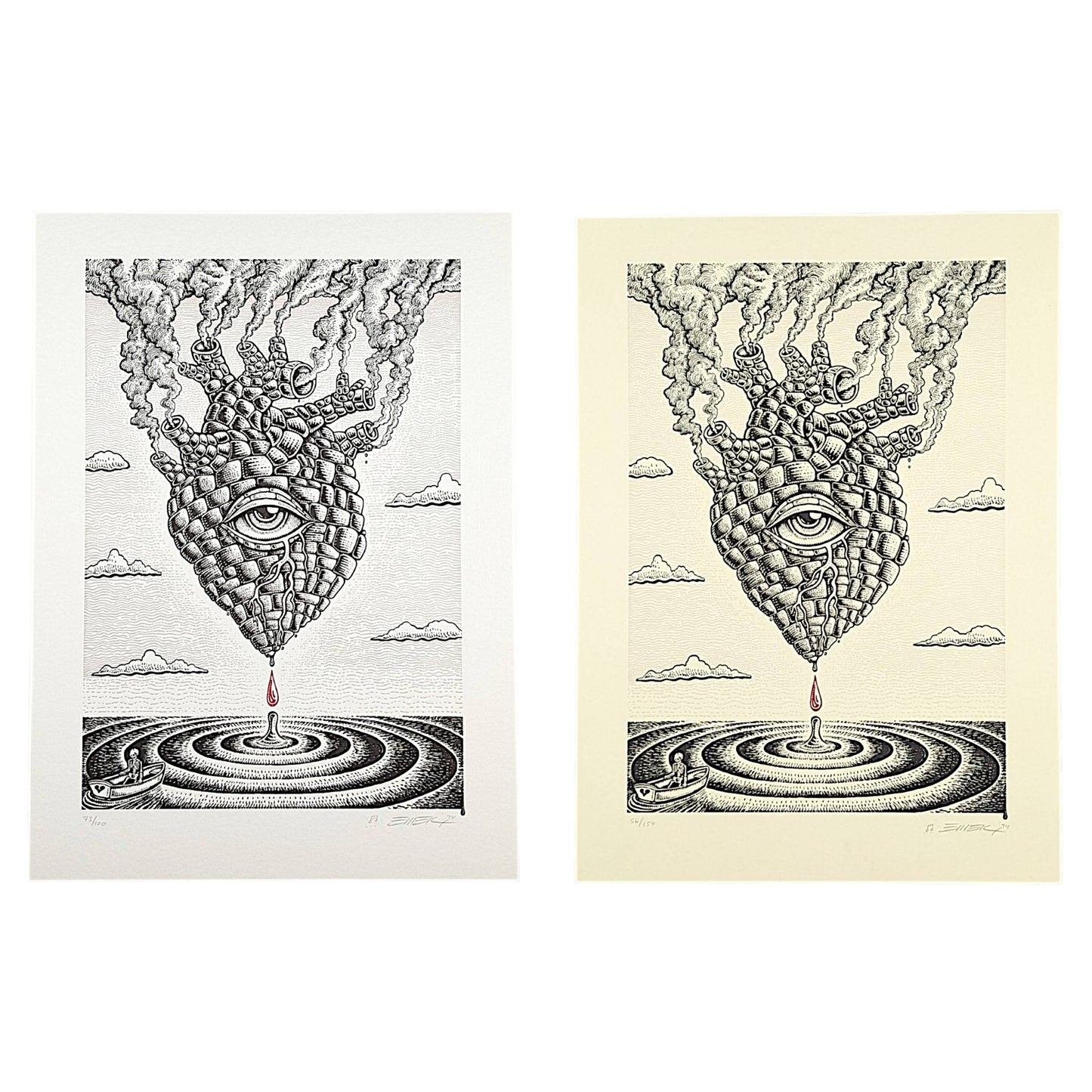 Emek
Like Blood From A Stone (White), 2024
Fine art letterpress print on 320 GSM thick cotton rag paper
19 x 13.75 in
Edition of 150 (Cream) | Edition of 100 (White) 

Hand signed + numbered by the artist