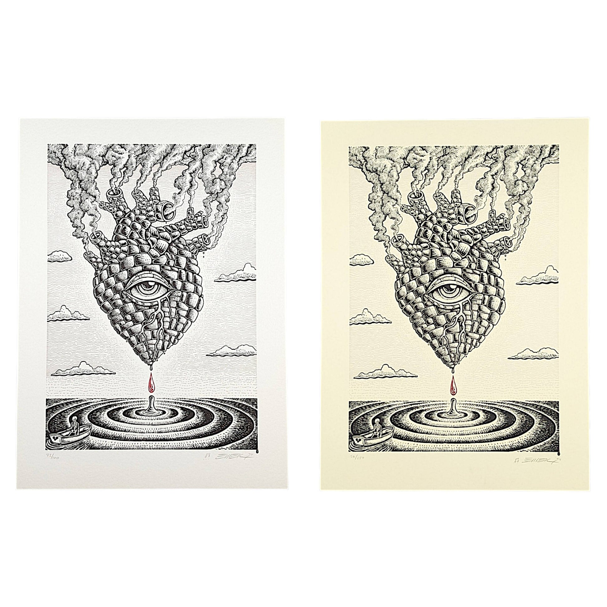 Emek
Like Blood From A Stone (White), 2024
Fine art letterpress print on 320 GSM thick cotton rag paper
19 x 13.75 in
Edition of 150 (Cream) | Edition of 100 (White) 

Hand signed + numbered by the artist