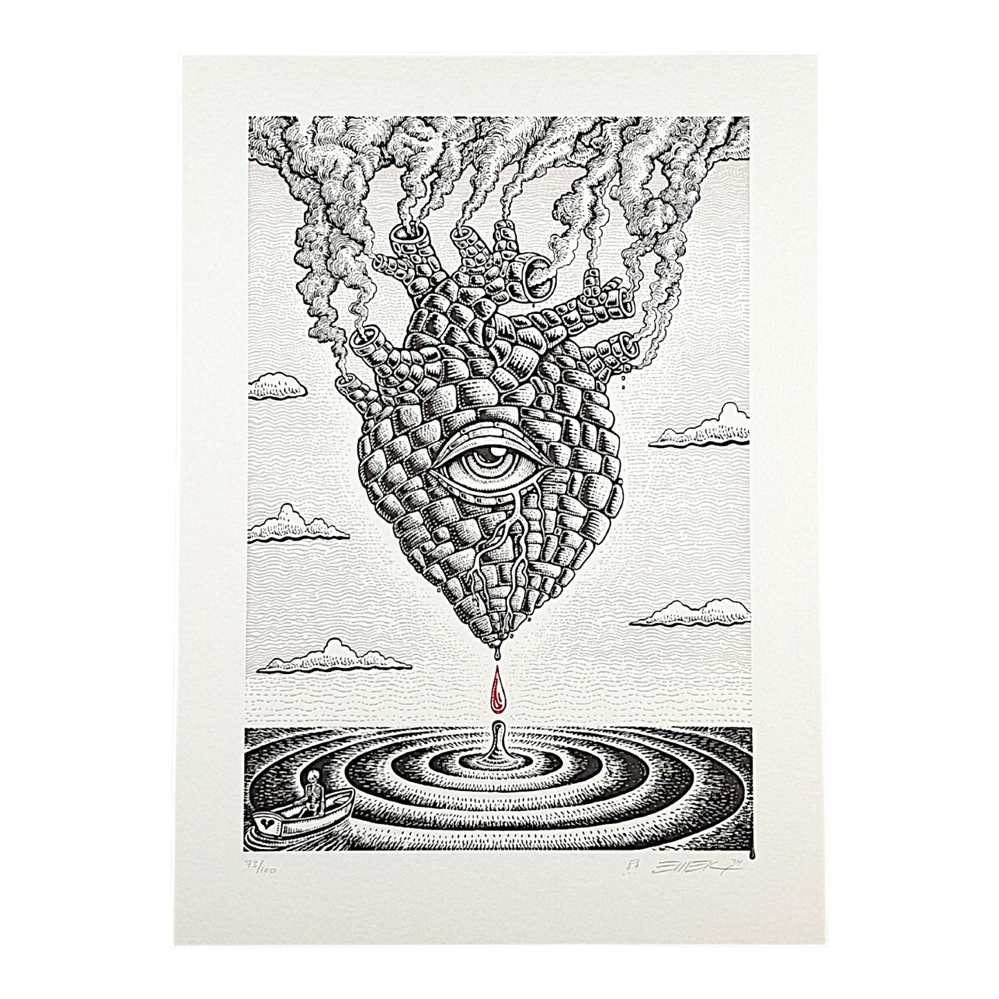 Emek
Like Blood From A Stone (White), 2024
Fine art letterpress print on 320 GSM thick cotton rag paper
19 x 13.75 in
Edition of 100 

Hand signed + numbered by the artist
