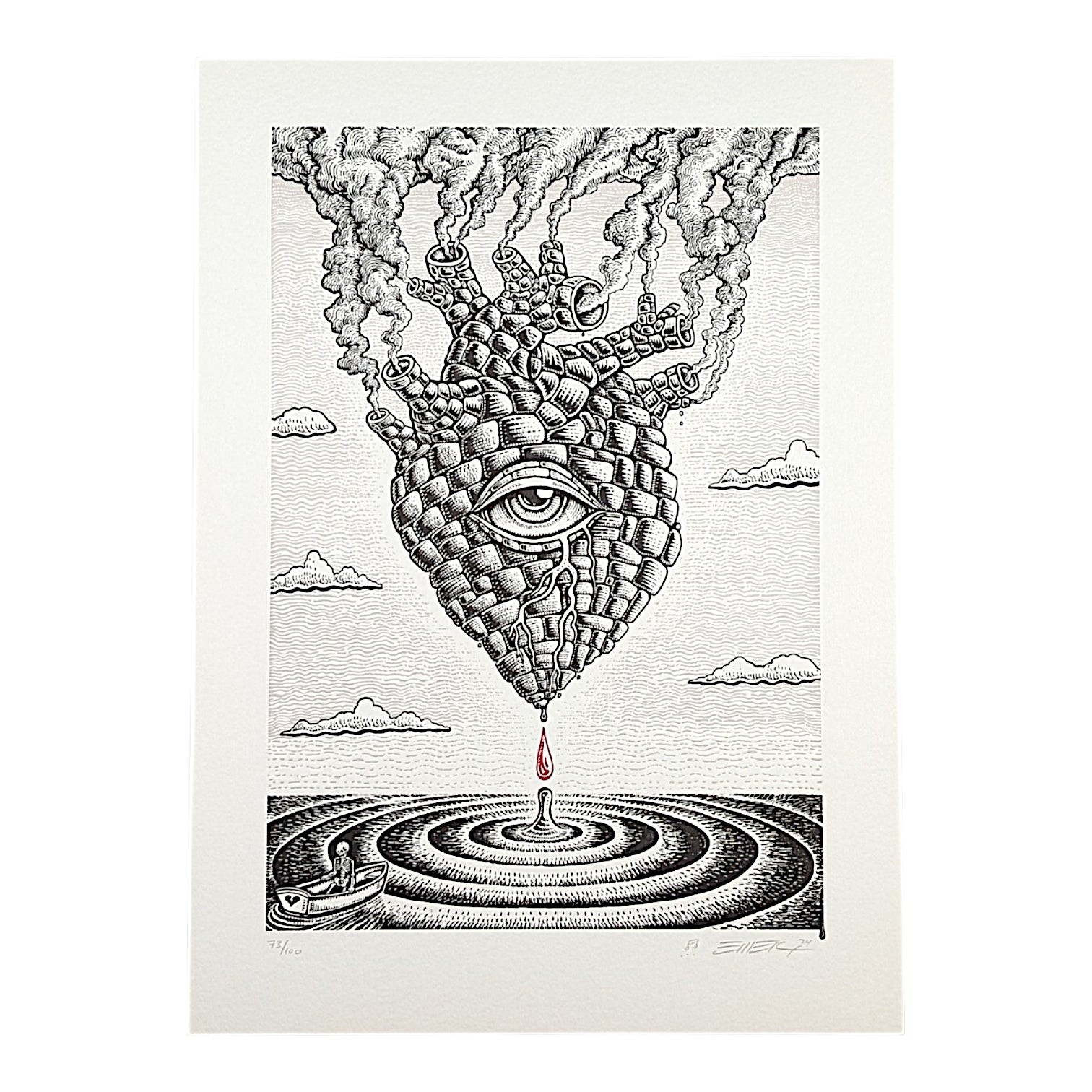 Emek
Like Blood From A Stone (White), 2024
Fine art letterpress print on 320 GSM thick cotton rag paper
19 x 13.75 in
Edition of 100 

Hand signed + numbered by the artist