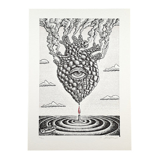 Emek
Like Blood From A Stone (White), 2024
Fine art letterpress print on 320 GSM thick cotton rag paper
19 x 13.75 in
Edition of 100 

Hand signed + numbered by the artist