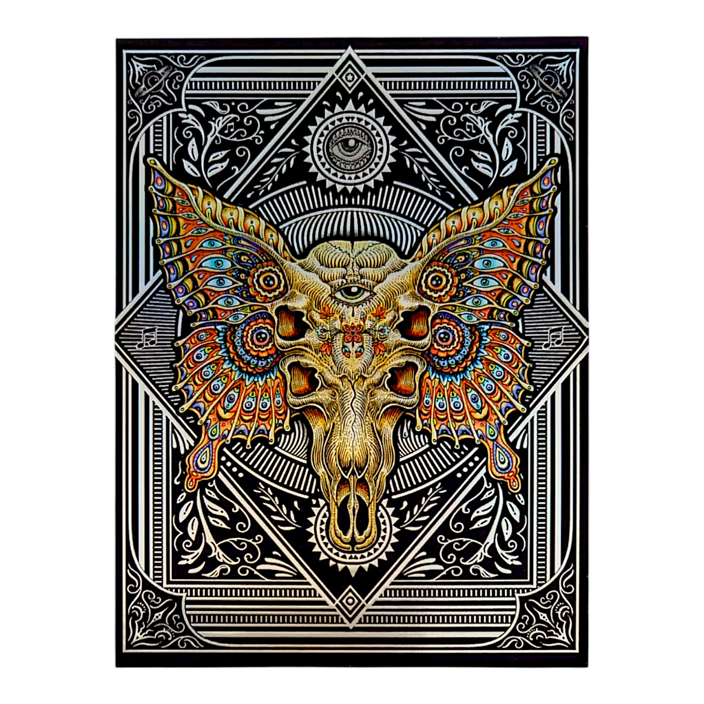 Emek Moe Butterfly Skull Sticker