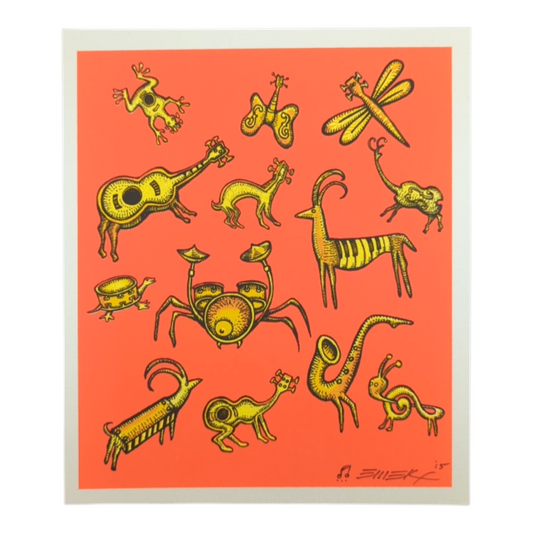 Emek 
Musical Animals, 2015
Gicleé Print on Archival Paper with Straight Cut Edges 
6.125 x 7.25 in 

Hand signed, dated  + doodled by the artist 