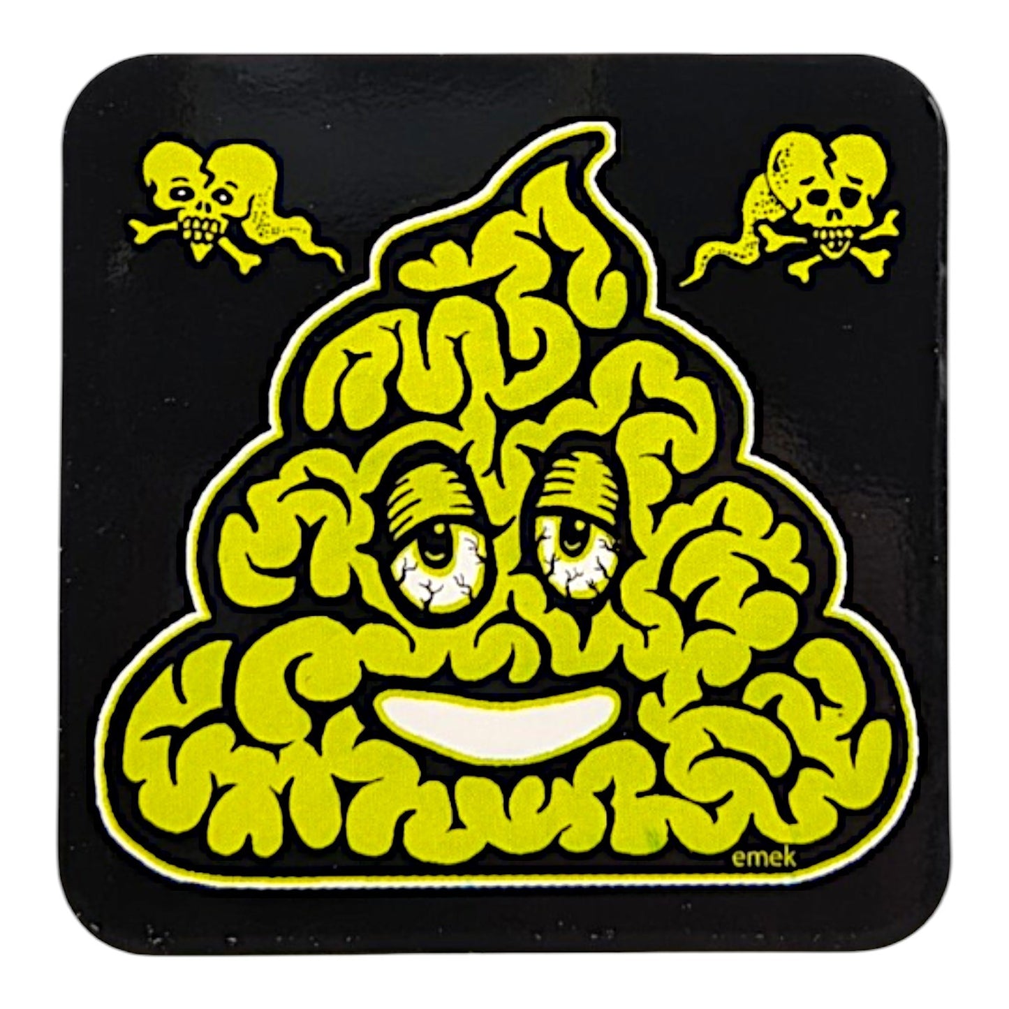 Emek  "Poop for Brains" Sticker