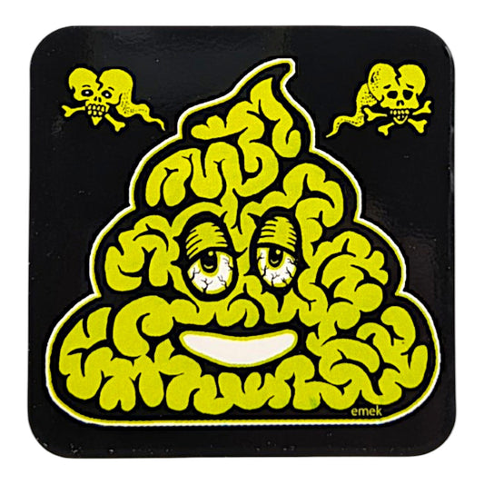 Emek  "Poop for Brains" Sticker