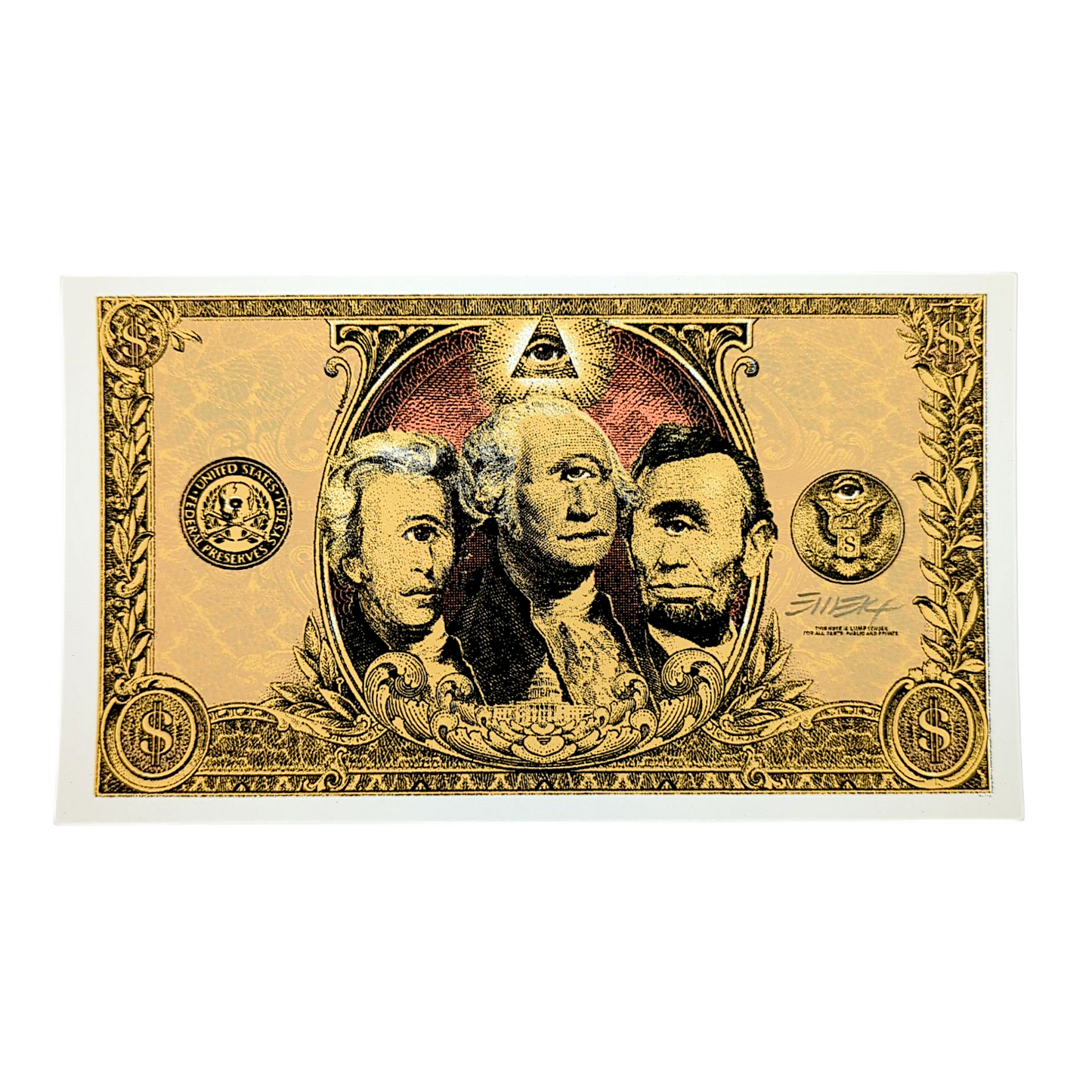 Emek 
President of the United States
Gicleé Print on Archival Paper with Straight Cut Edges 
7.5 x 4.25 in 

Hand signed by the artist 