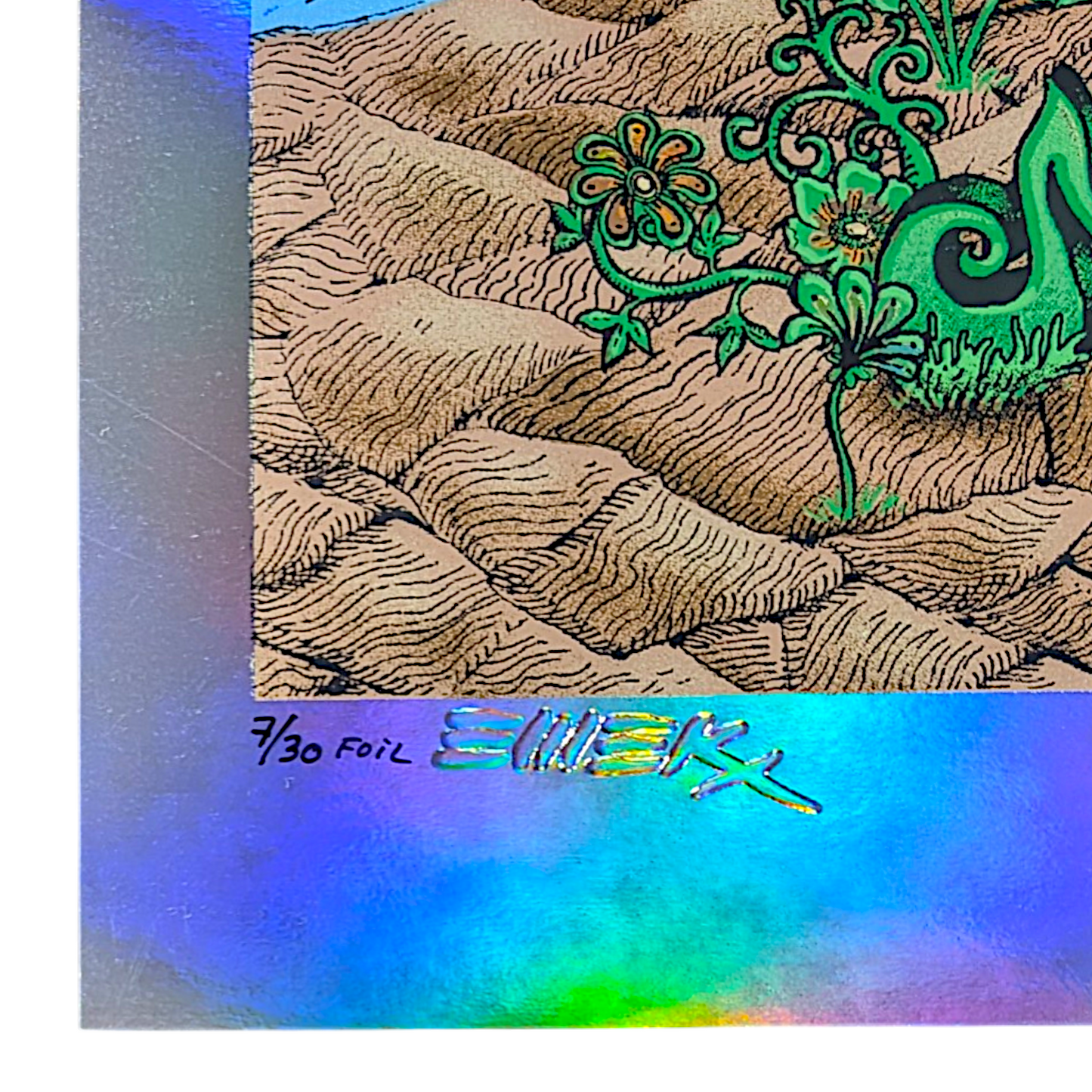 Emek
The Dead, Gorge 2009 (Peace Tree)
Screen print on foil paper
17 x 25 in
Edition of 30

Hand signed, numbered, dated + doodled by the artist

*Minor imperfection (bottom right) - Please contact us if you would like a condition report + additional photos / videos