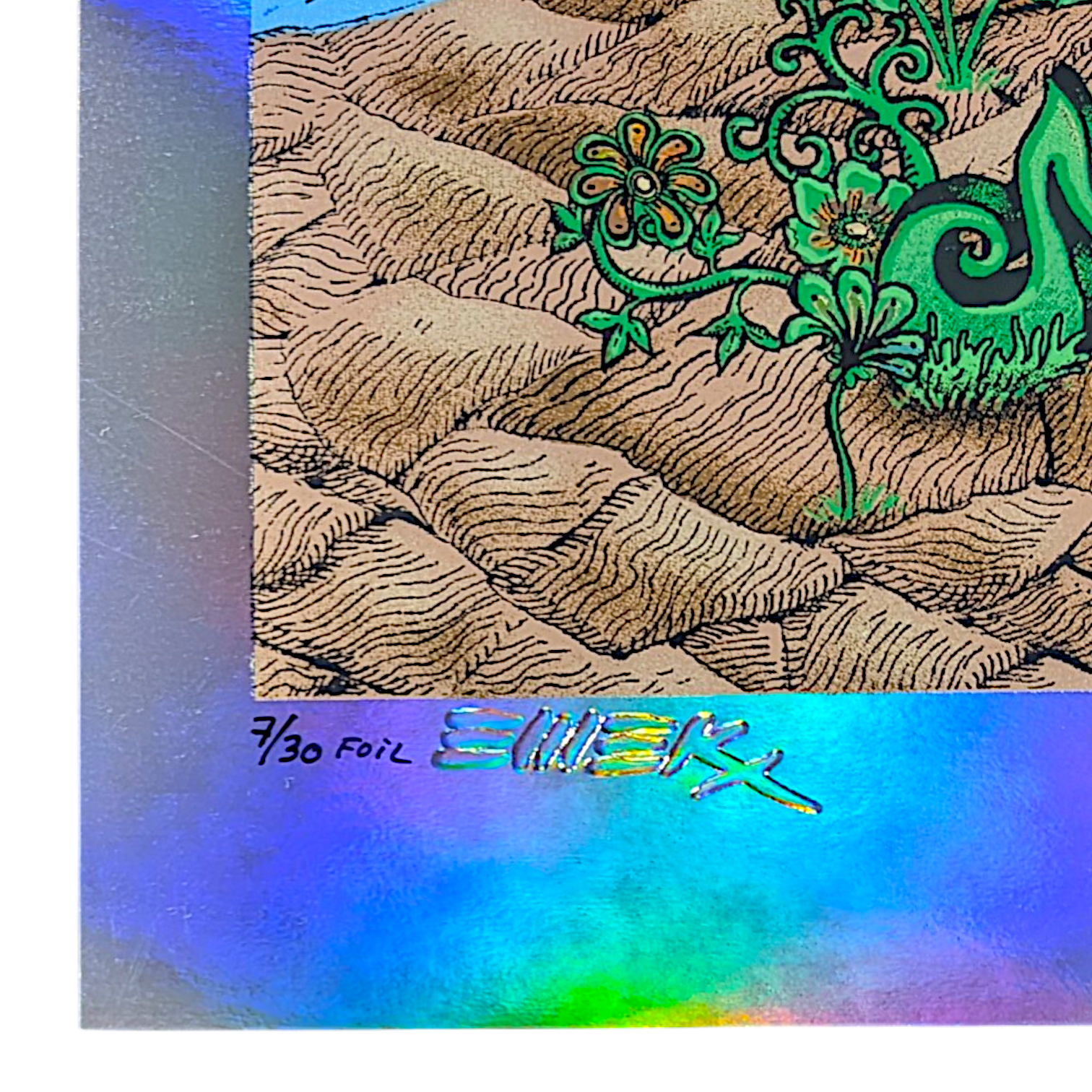 Emek
The Dead, Gorge 2009 (Peace Tree)
Screen print on foil paper
17 x 25 in
Edition of 30

Hand signed, numbered, dated + doodled by the artist

*Minor imperfection (bottom right) - Please contact us if you would like a condition report + additional photos / videos