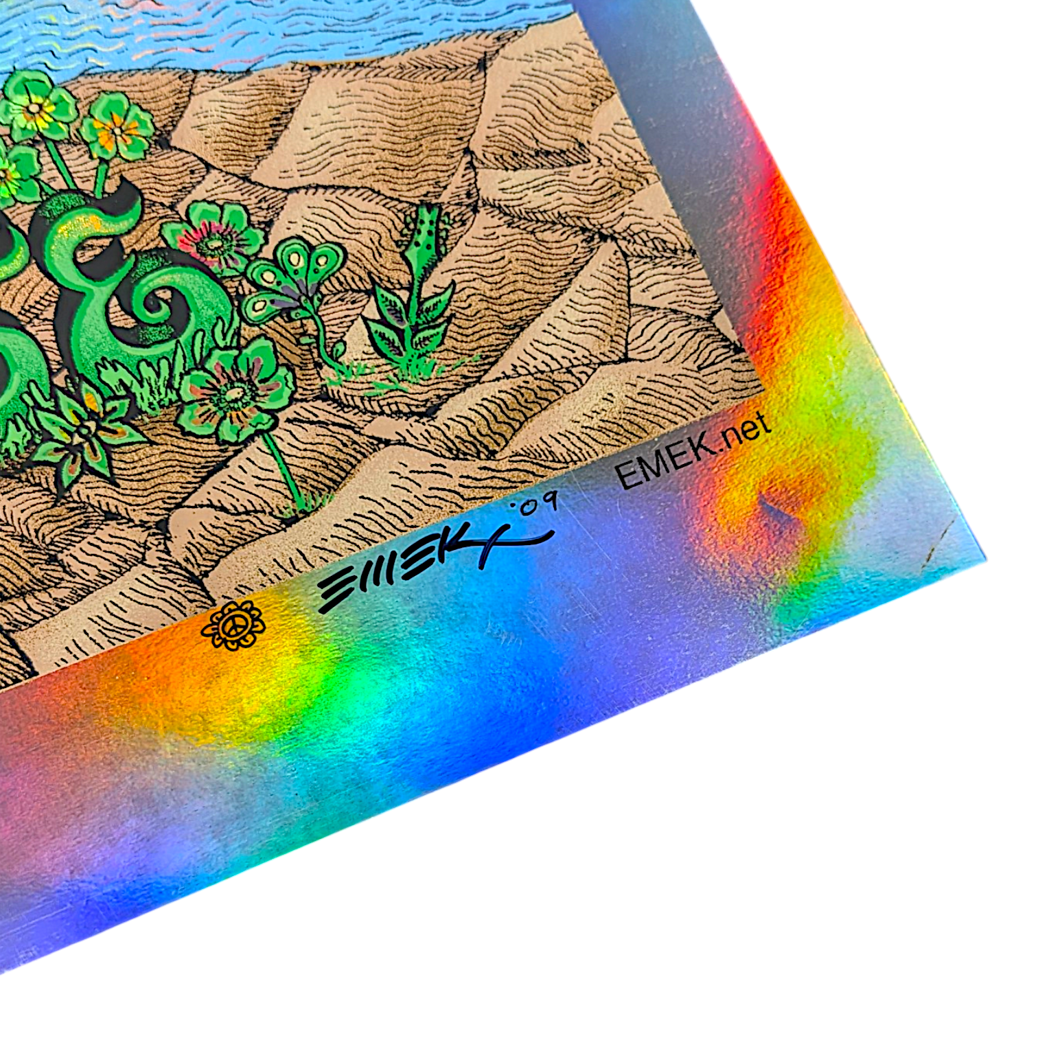 Emek
The Dead, Gorge 2009 (Peace Tree)
Screen print on foil paper
17 x 25 in
Edition of 30

Hand signed, numbered, dated + doodled by the artist

*Minor imperfection (bottom right) - Please contact us if you would like a condition report + additional photos / videos