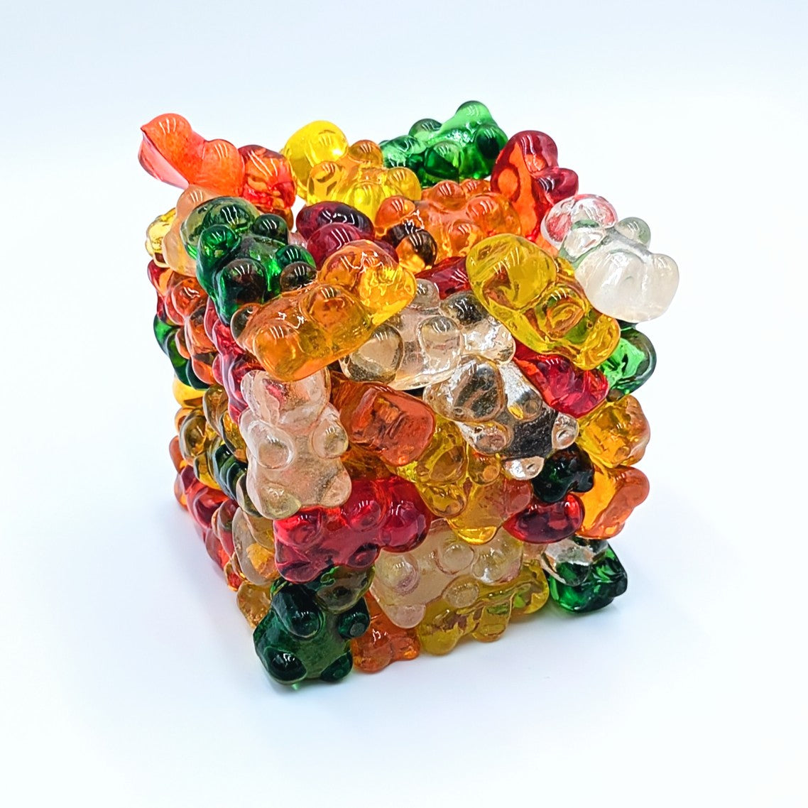 Eriko Kobayashi
Gummy Bear Cube, 2024
Glass Sculpture
Approx. 5 x 5 x 5.5 in

From Eriko Kobayashi's Hyperrealistic Glass Food Series