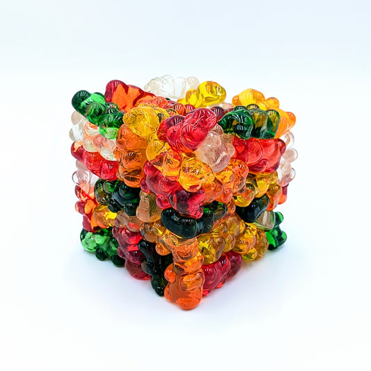 Eriko Kobayashi
Gummy Bear Cube, 2024
Glass Sculpture
Approx. 5 x 5 x 5.5 in

From Eriko Kobayashi's Hyperrealistic Glass Food Series