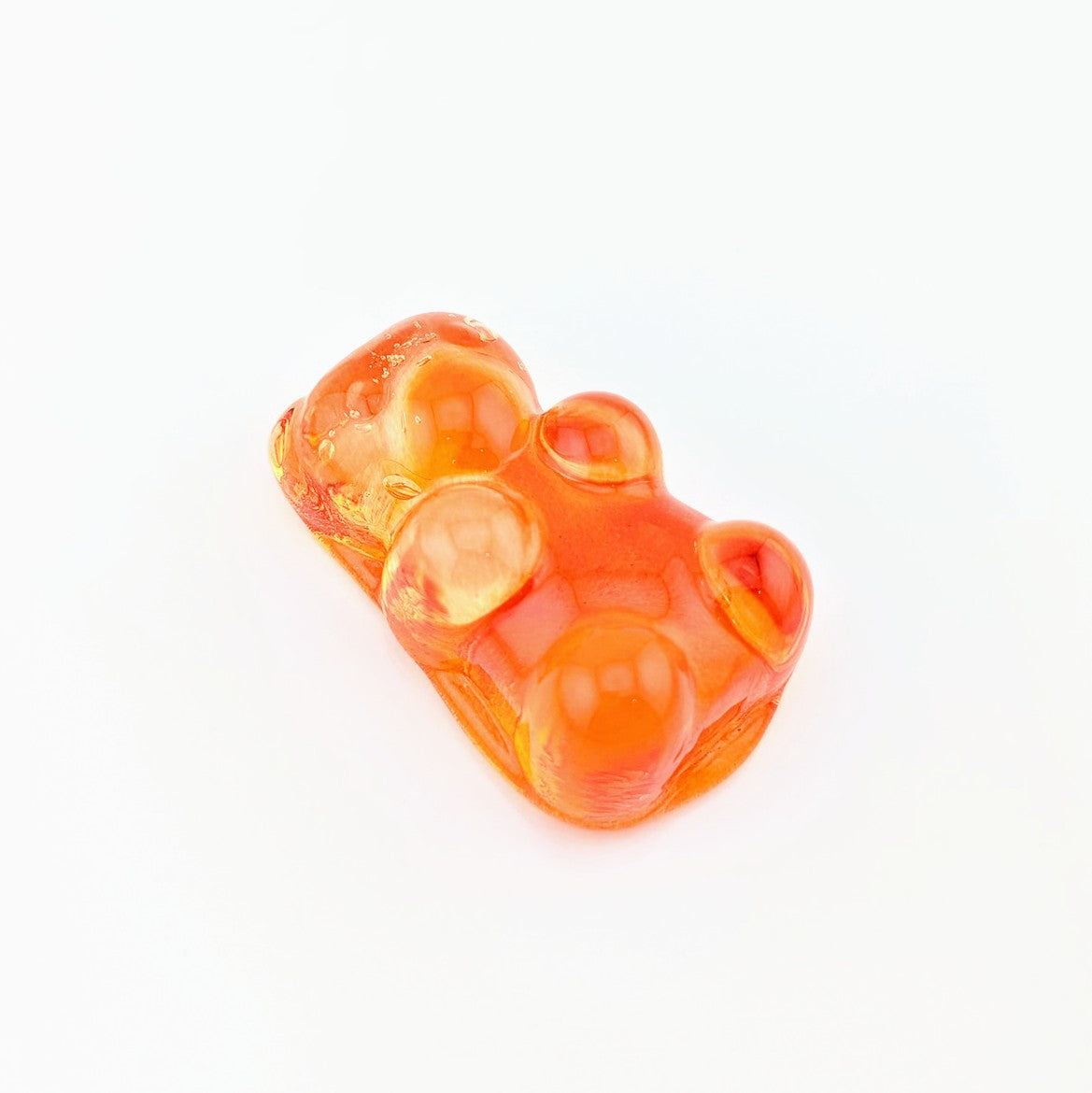 Eriko Kobayashi
Gummy Bear (Orange), 2024
Glass Sculpture
Approx. 29 x 50 x 19 mm

From Eriko Kobayashi's Hyperrealistic Glass Food Series