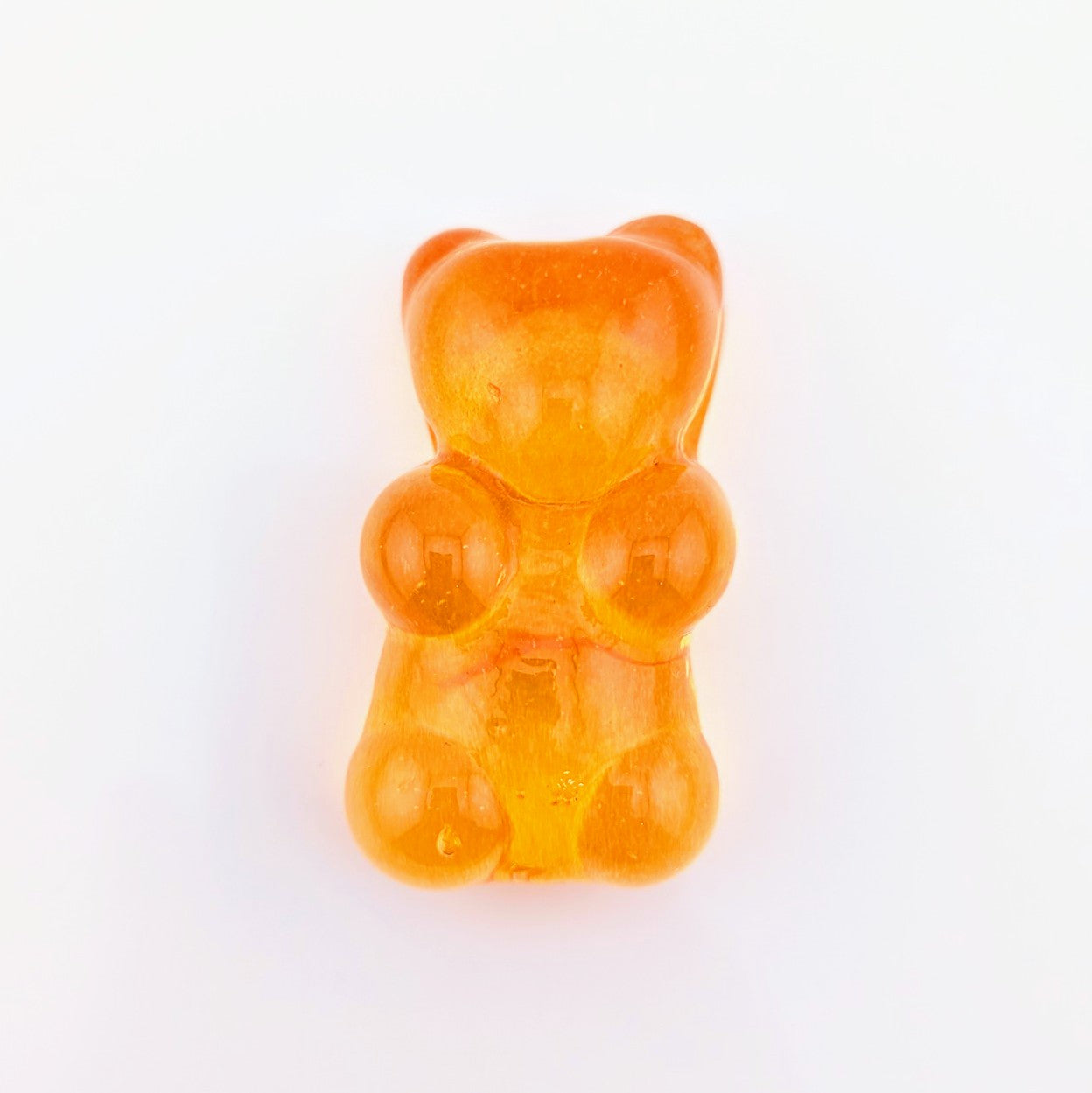 Eriko Kobayashi
Gummy Bear (Orange), 2024
Glass Sculpture
Approx. 27 x 49 x 17 mm

From Eriko Kobayashi's Hyperrealistic Glass Food Series