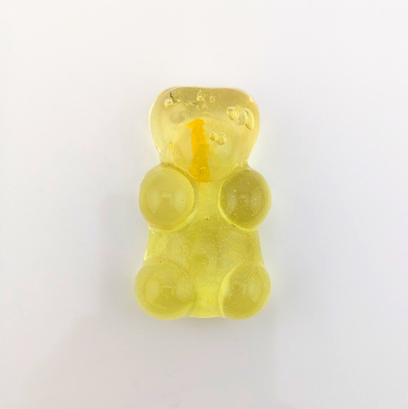 Eriko Kobayashi
Gummy Bear (Yellow), 2024
Glass Sculpture
Approx. 27 x 47 x 16 mm

From Eriko Kobayashi's Hyperrealistic Glass Food Series