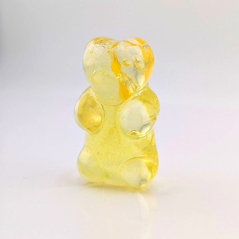 Eriko Kobayashi
Gummy Bear (Yellow), 2024
Glass Sculpture
Approx. 27 x 47 x 16 mm

From Eriko Kobayashi's Hyperrealistic Glass Food Series