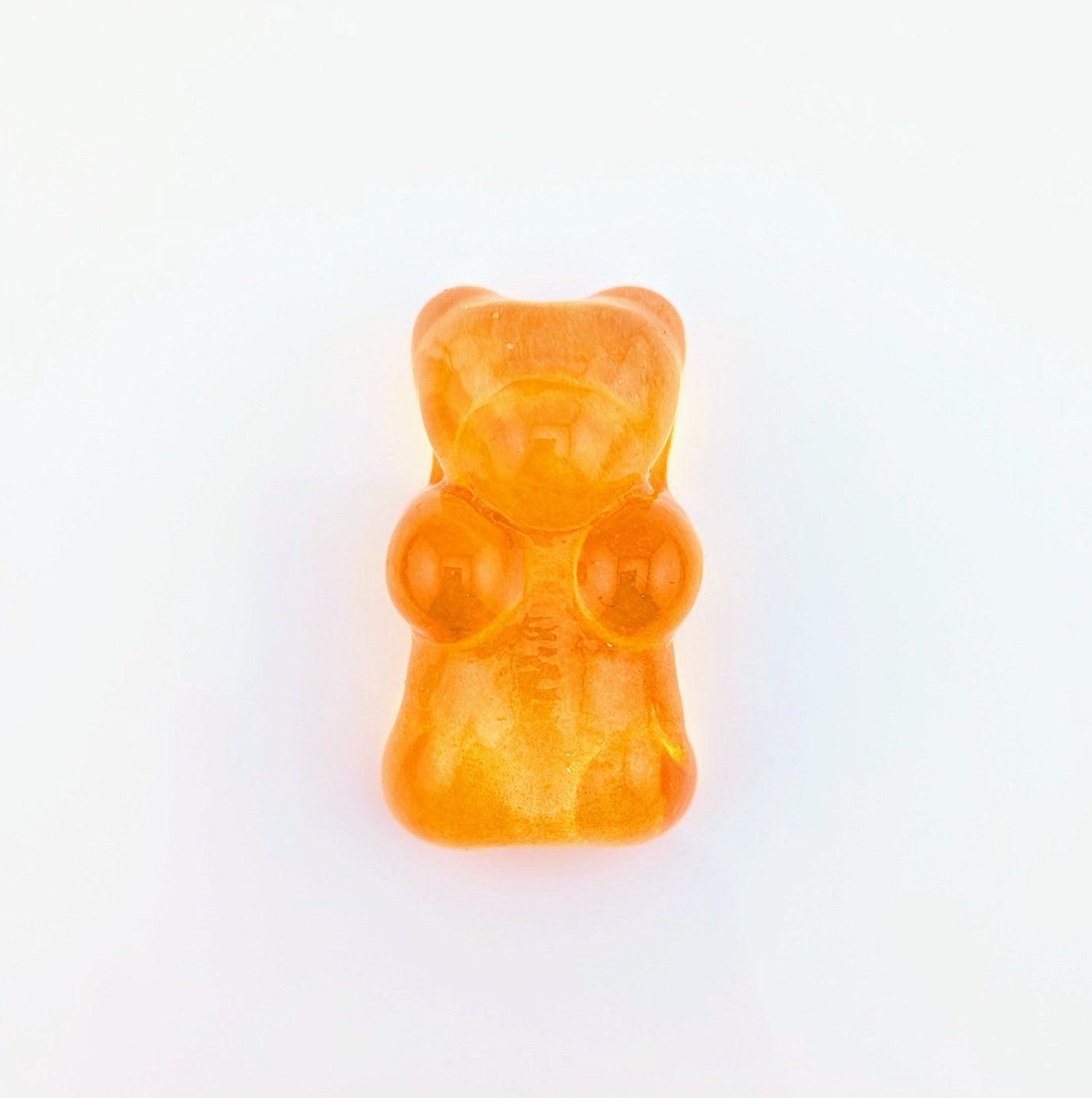 Eriko Kobayashi
Gummy Bear (Orange), 2024
Glass Sculpture
Approx. 27 x 48 x 18 mm

From Eriko Kobayashi's Hyperrealistic Glass Food Series