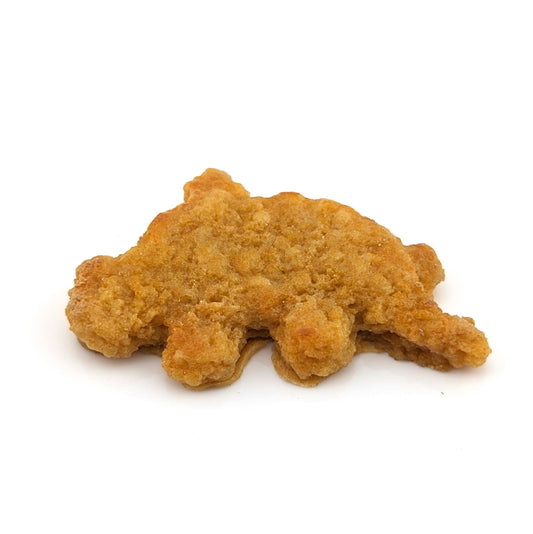 Eriko Kobayashi Dino Nugget, 2024 Glass Sculpture Approx 59 x 37 x 10 mm  From Eriko Kobayashi's Hyper-Realistic Glass Food Series