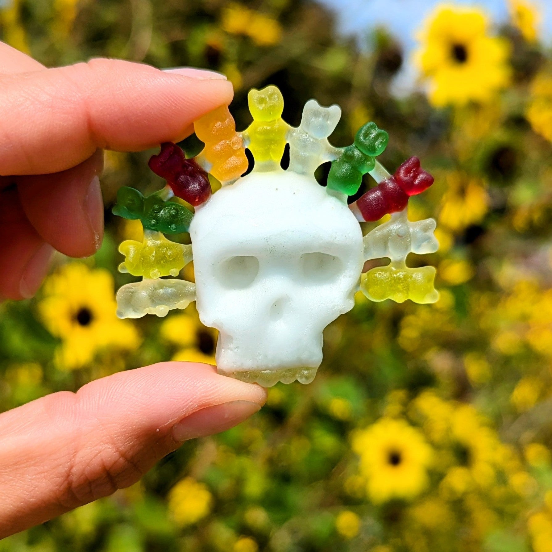 Eriko Kobayashi x Ethan Windy
Untitled (Skull with Gummy Bear Crown), 2024
Glass Sculpture
Approx 46 x 52 x 10 mm