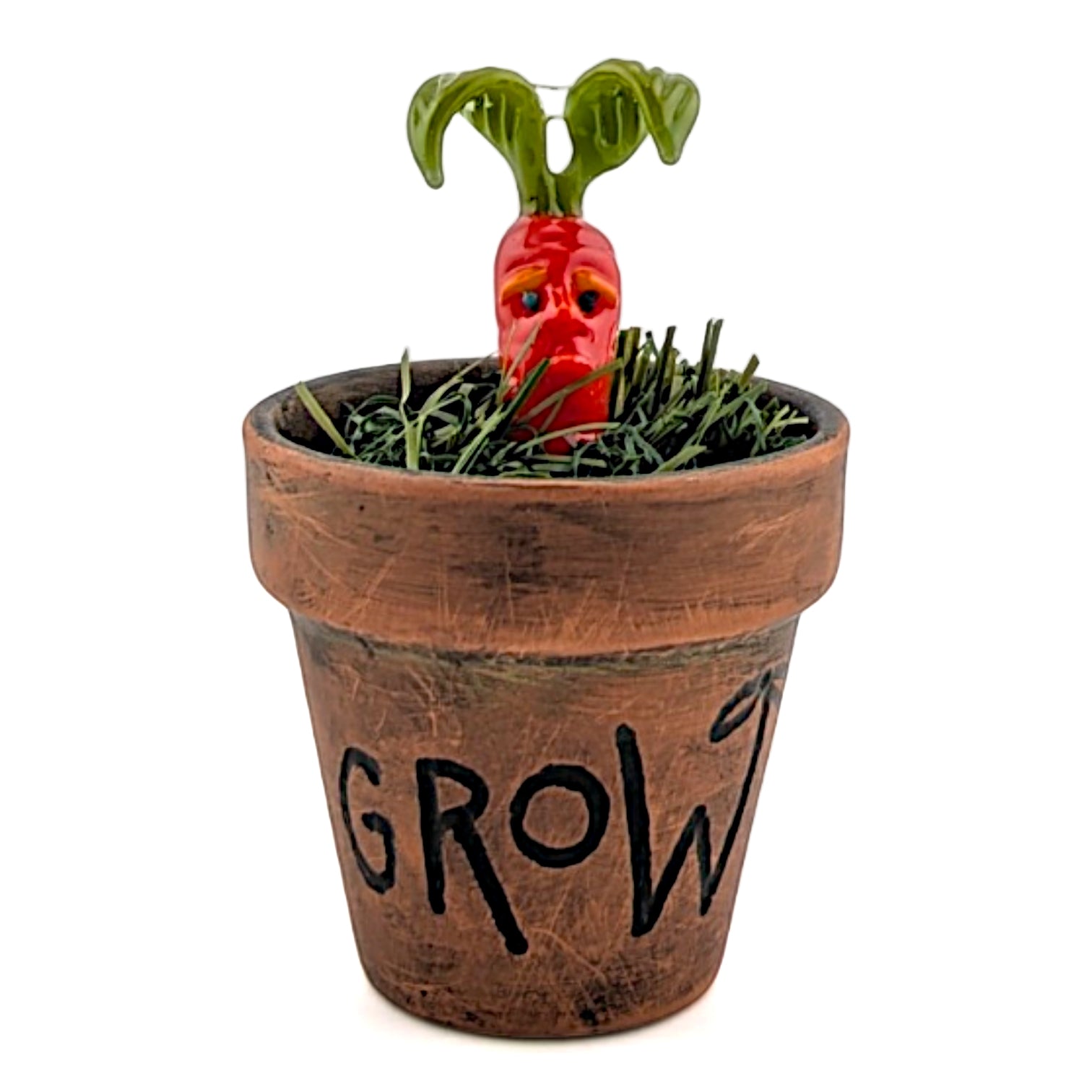 Ethan Windy Carrot Top, 2026 Borosilicate glass sculpture 54 x 54 x 79 mm Hand signed + dated by the artist