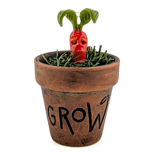 Ethan Windy Carrot Top, 2026 Borosilicate glass sculpture 54 x 54 x 79 mm Hand signed + dated by the artist