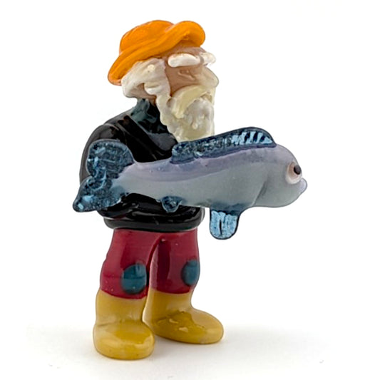 Ethan Windy Catch of the Day, 2026 Borosilicate glass sculpture 42 x 28 x 59 mm Hand signed + dated by the artist