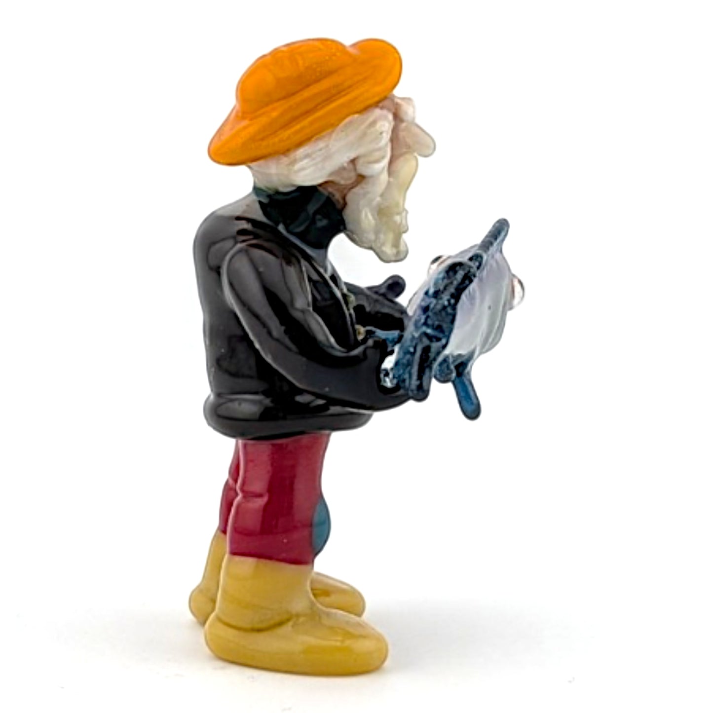 Ethan Windy Catch of the Day, 2026 Borosilicate glass sculpture 42 x 28 x 59 mm Hand signed + dated by the artist