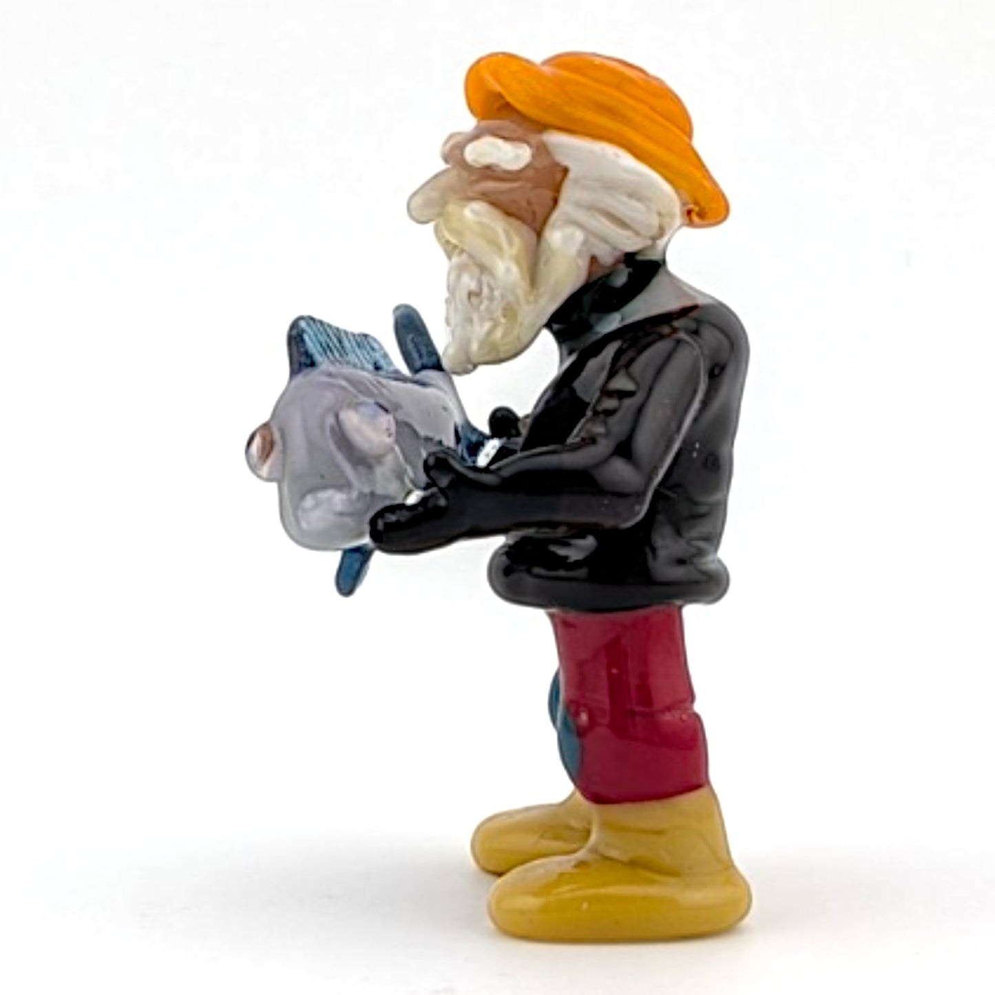 Ethan Windy Catch of the Day, 2026 Borosilicate glass sculpture 42 x 28 x 59 mm Hand signed + dated by the artist