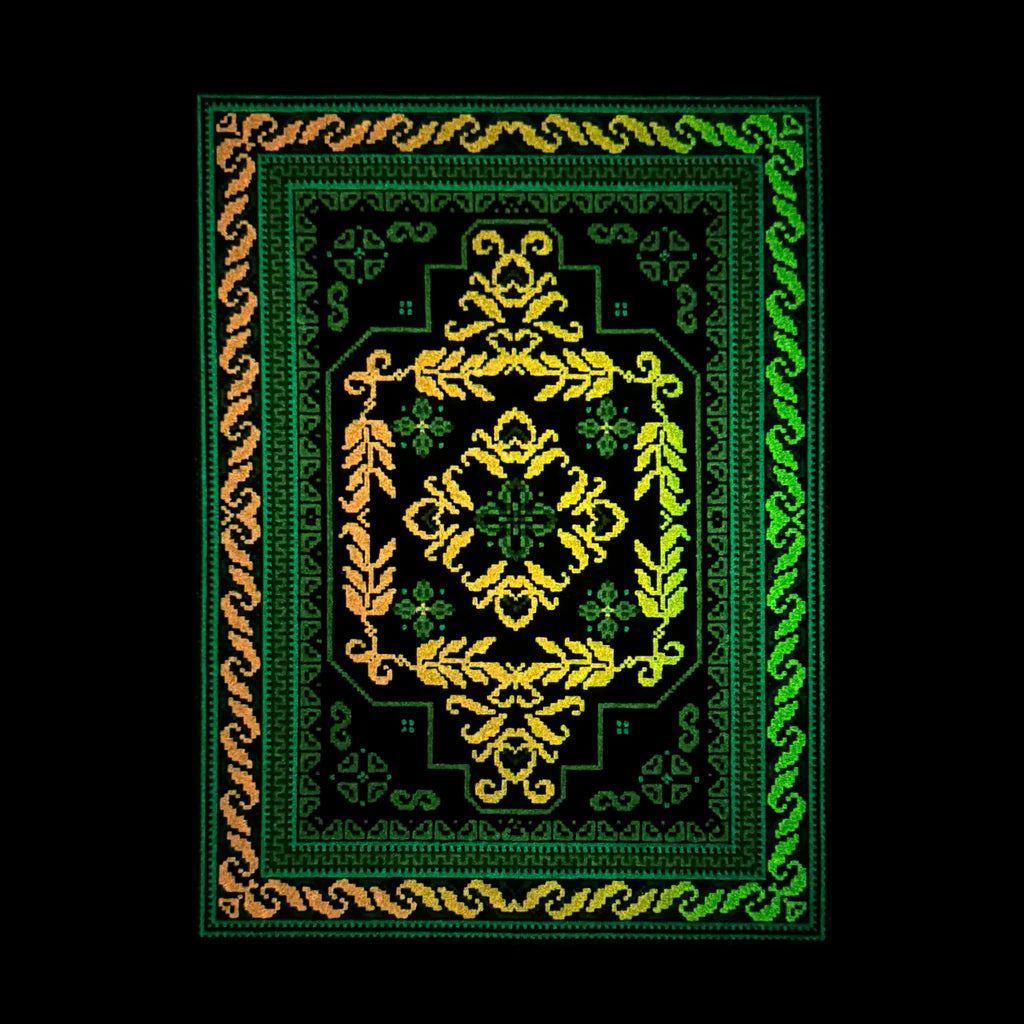 Fire Horse Bitrug, 2026 
UV & Glow Screen Print on Moodmat 
8.25 x 11 in 
Edition of 88 