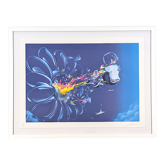 FLOG 
Flower is Life, 2025 
24 colour screen print on 330 gsm Somerset paper 
34.65 x 25.2 in (88 x 64 cm) 
Edition of 100 

Hand signed + numbered by the artist. Accompanied by Certificate of Authenticity. Published by Graffiti Prints. 

Custom Frame: 

40.75 x 31 x 1 in 
Tru Vue Conservation Grade 99% UV Protection Plexiglass 