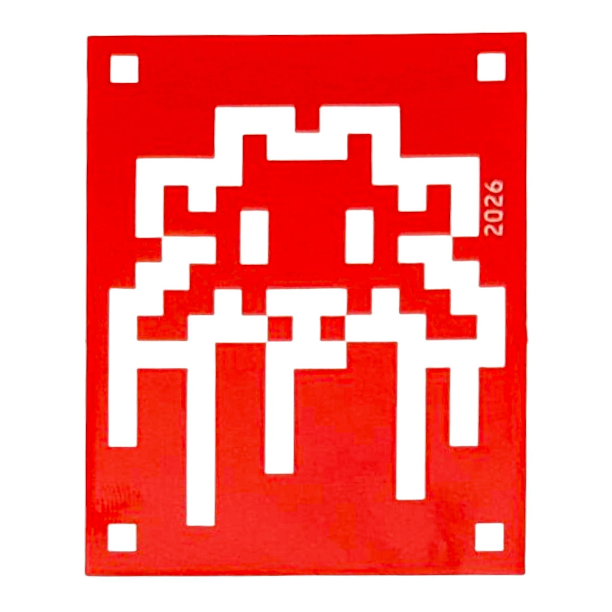 Invader
Beyond The Streets Paris V2, 2026
Pack of 12 vinyl stickers
Dimensons vary