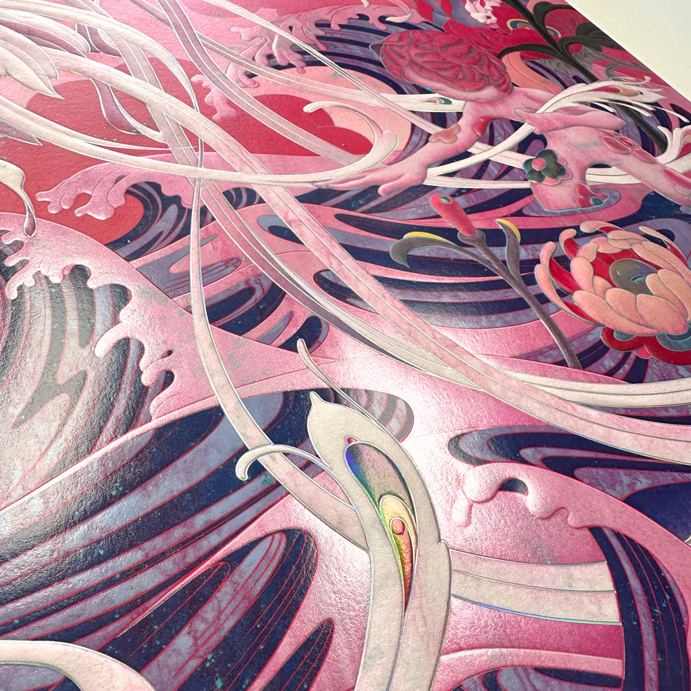 James Jean
Adrift III, 2024
Archival Print on Cotton Rag Paper
Print: 39 x 21-1/2 in | Image: 35 x 17-5/16 in
Edition of 1251

Hand Signed + Numbered by the artist