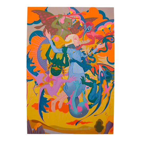James Jean “Ascension of Agatha” Postcard

Offset lithograph on postcard
4 x 6 in
Features a reproduction of James Jean’s "Ascension of Agatha" (2018)