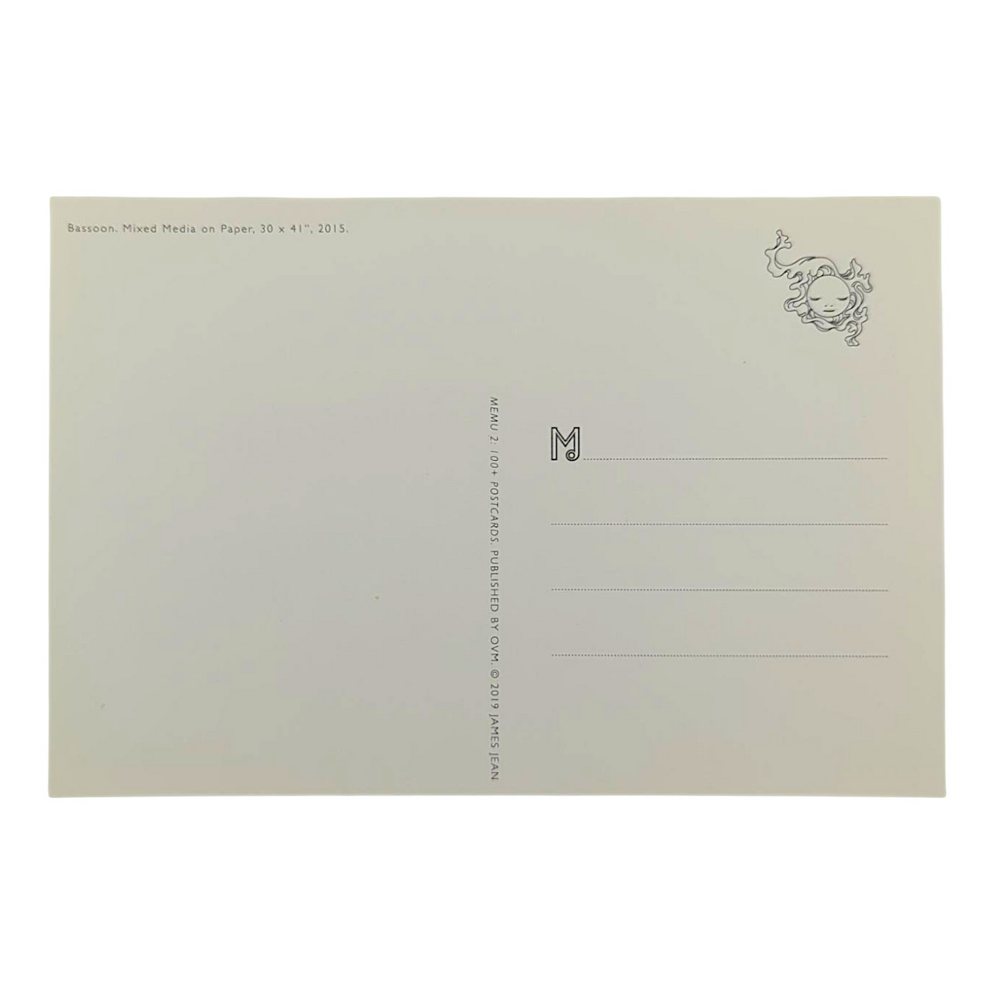 James Jean “Bassoon” Postcard

Offset lithograph on postcard
4 x 6 in
Features a reproduction of James Jean’s "Bassoon" (2015)