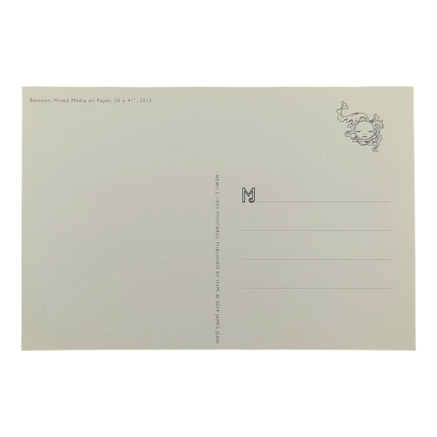 James Jean “Bassoon” Postcard

Offset lithograph on postcard
4 x 6 in
Features a reproduction of James Jean’s "Bassoon" (2015)