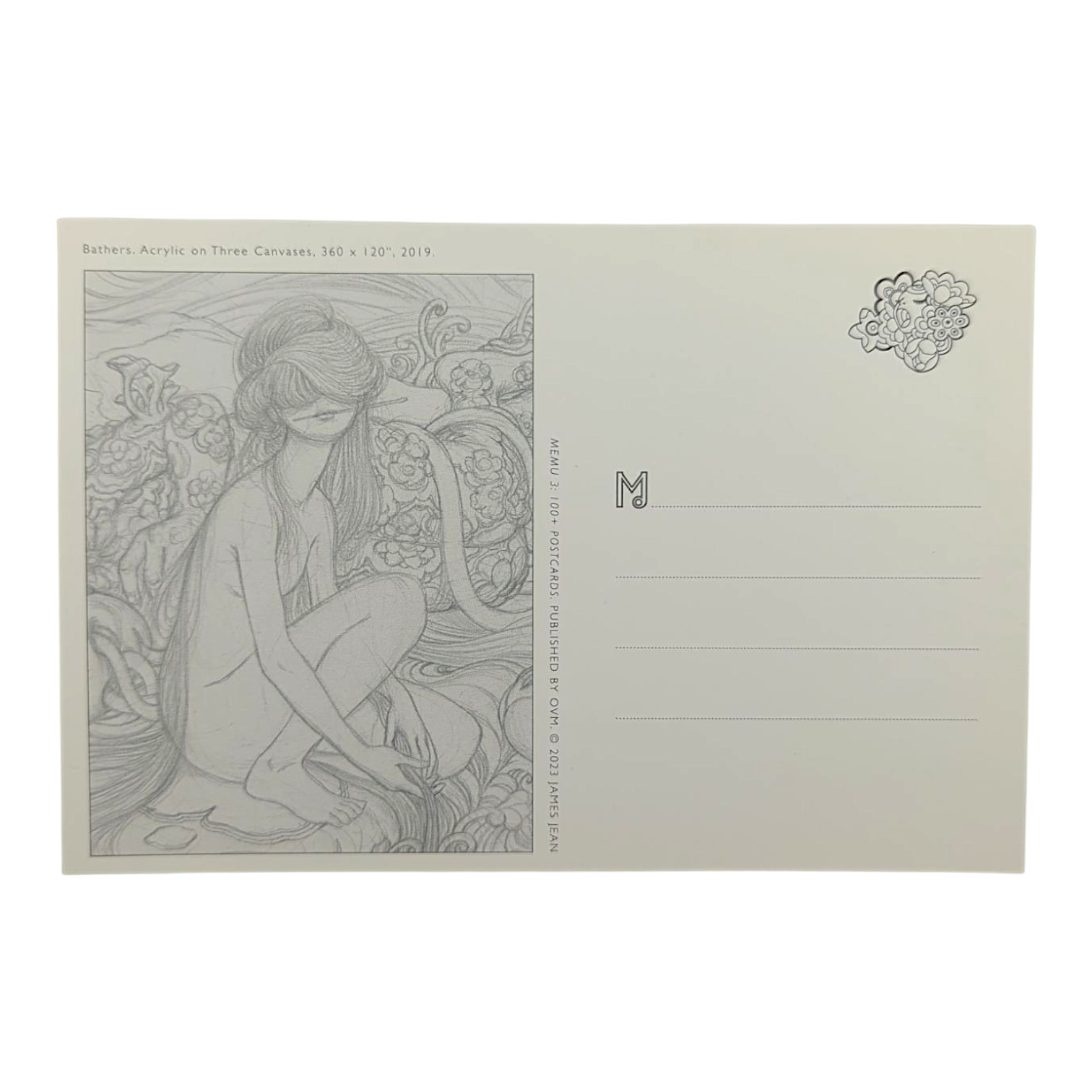 James Jean “Bathers” Postcard

Offset lithograph on postcard
4 x 6 in
Features a reproduction of James Jean’s "Bathers" (2019)