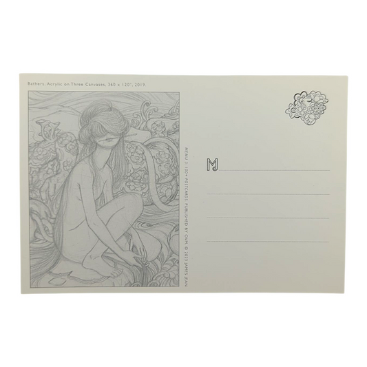 James Jean “Bathers” Postcard

Offset lithograph on postcard
4 x 6 in
Features a reproduction of James Jean’s "Bathers" (2019)