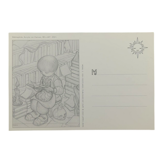 James Jean “Bibliophile” Postcard

Offset lithograph on postcard
4 x 6 in
Features a reproduction of James Jean’s "Bibliophile" (2021)