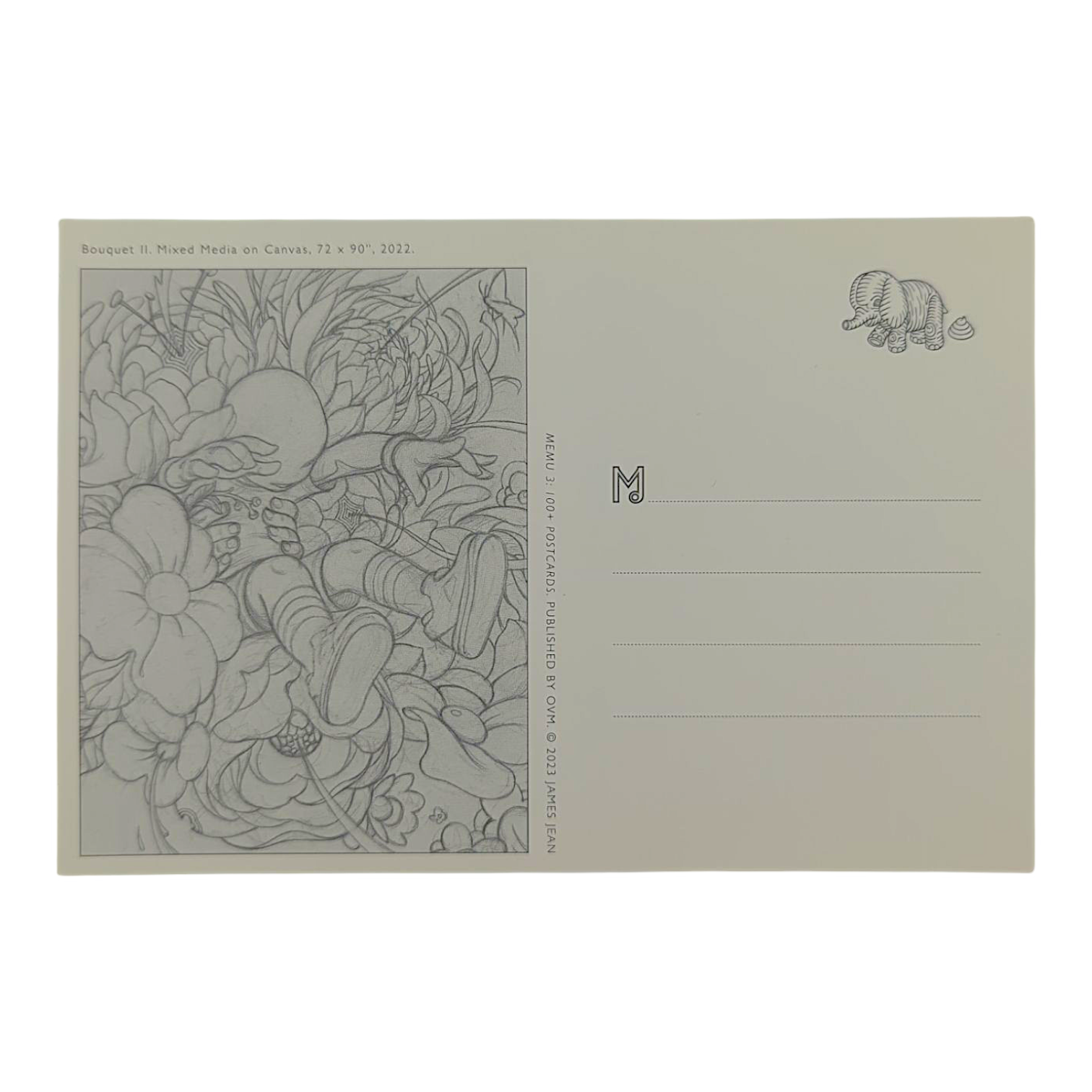 James Jean “Bouquet II” Postcard

Offset lithograph on postcard
4 x 6 in
Features a reproduction of James Jean’s "Bouquet II" (2022)