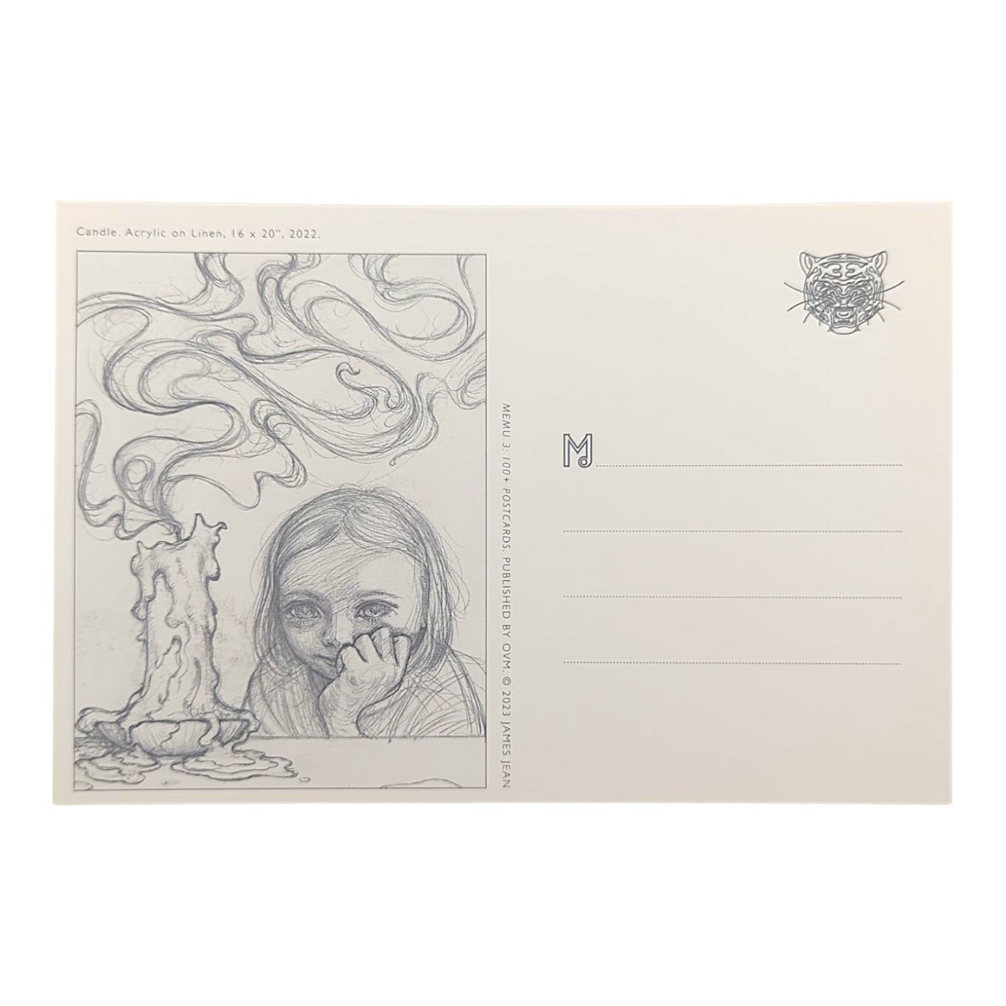 James Jean “Candle” Postcard

Offset lithograph on postcard
4 x 6 in
Features a reproduction of James Jean’s "Candle" (2022)