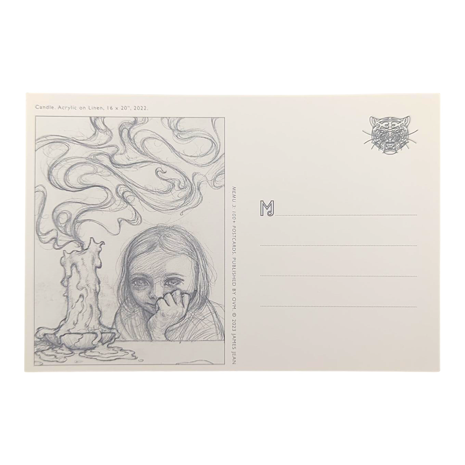 James Jean “Candle” Postcard

Offset lithograph on postcard
4 x 6 in
Features a reproduction of James Jean’s "Candle" (2022)