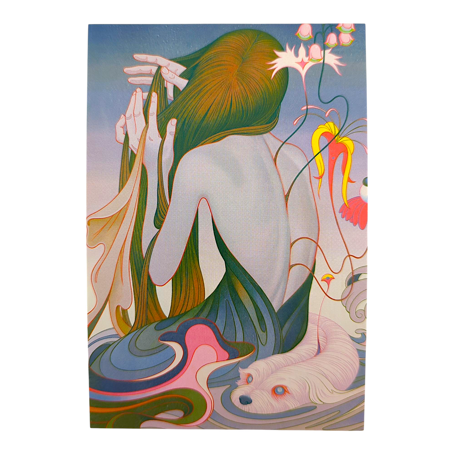 James Jean "Chine" Postcard 

Offset lithograph on postcard 
4 x 6 in 
Features a reproduction of James Jean’s "Chine" (2022) 