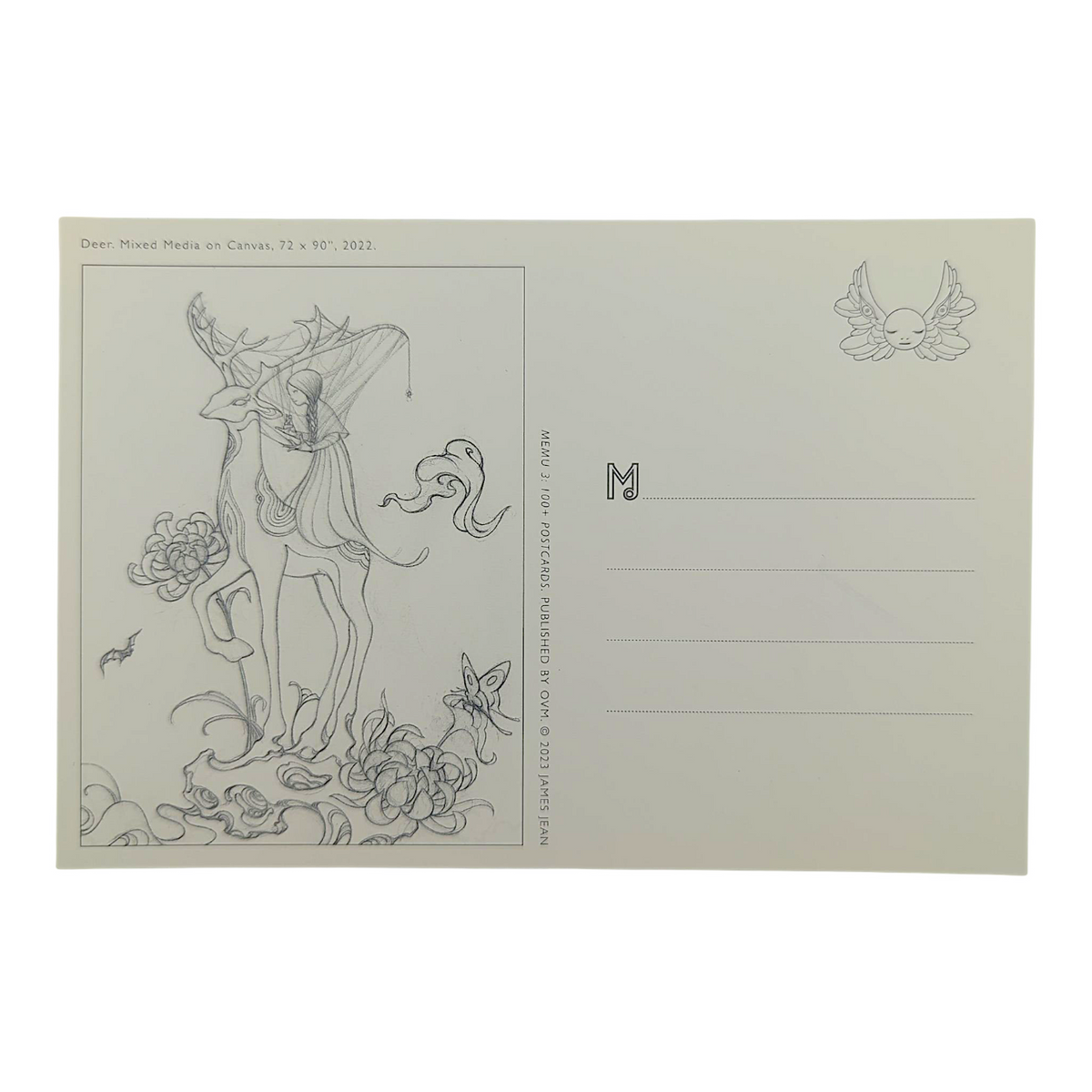 James Jean "Deer" Postcard 

Offset lithograph on postcard 
4 x 6 in 
Features a reproduction of James Jean’s "Deer" (2022) 