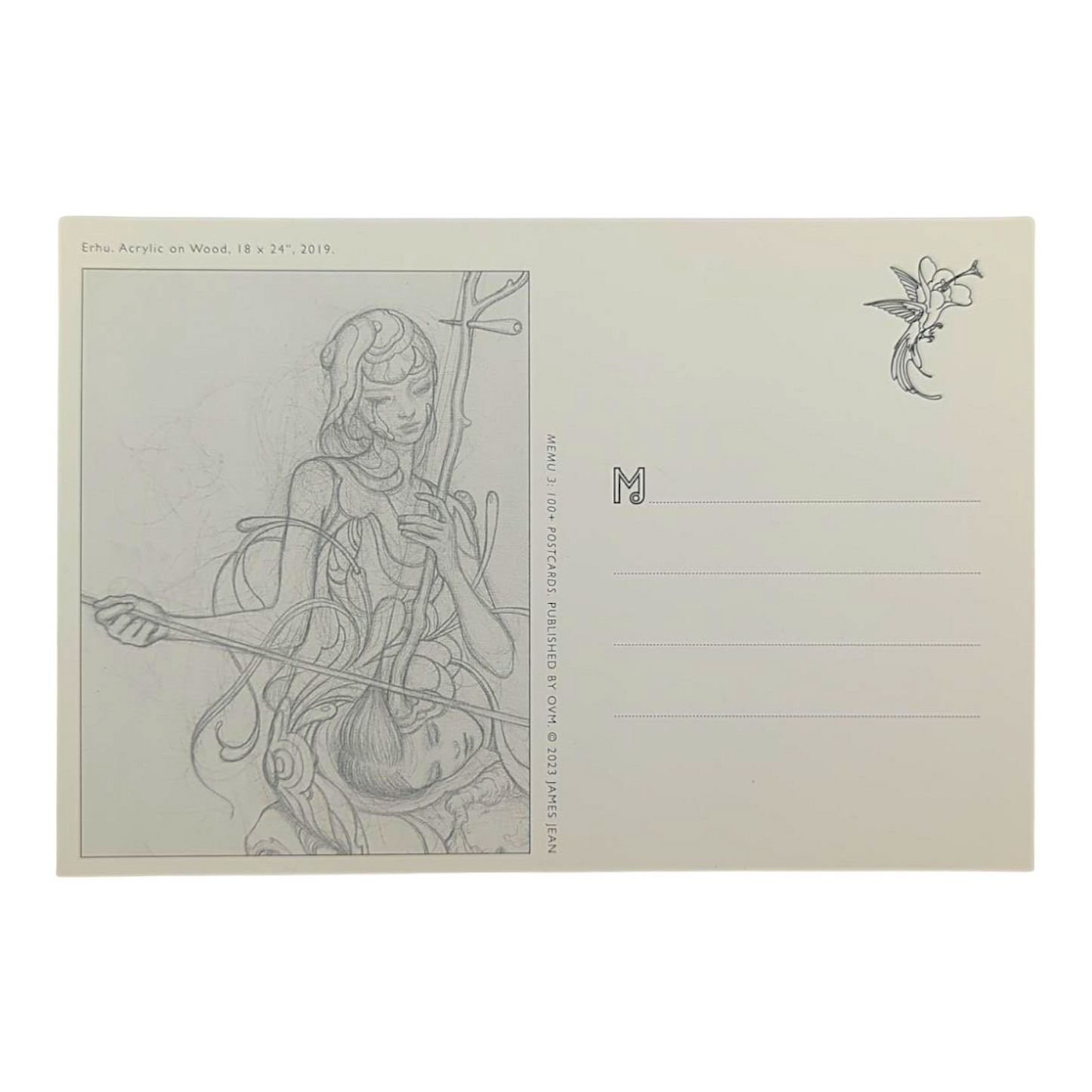 James Jean “Erhu” Postcard

Offset lithograph on postcard
4 x 6 in
Features a reproduction of James Jean’s "Erhu" (2019)