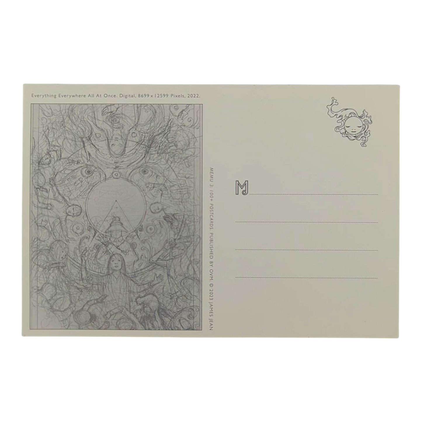 James Jean “Everything Everywhere All At Once” Postcard

Offset lithograph on postcard
4 x 6 in
Features a reproduction of James Jean’s "Everything Everywhere All At Once" (2022)