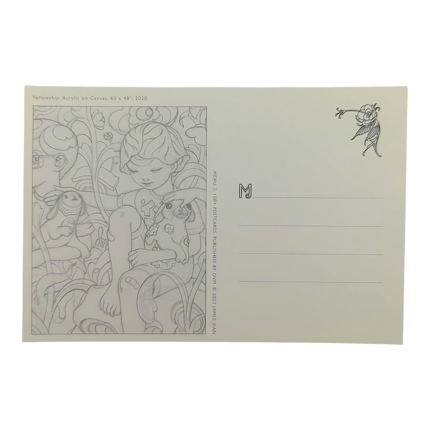 James Jean "Fellowship" Postcard 

Offset lithograph on postcard 
4 x 6 in 
Features a reproduction of James Jean’s "Fellowship" (2020) 