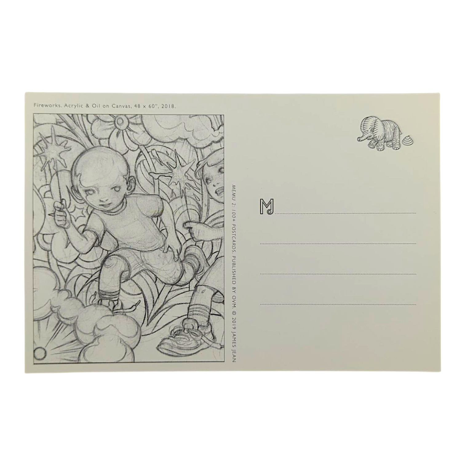James Jean “Fireworks” Postcard

Offset lithograph on postcard
4 x 6 in
Features a reproduction of James Jean’s "Fireworks" (2018)