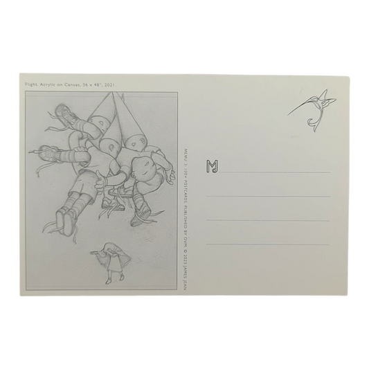 James Jean “Flight” Postcard

Offset lithograph on postcard
4 x 6 in
Features a reproduction of James Jean’s "Flight" (2021)